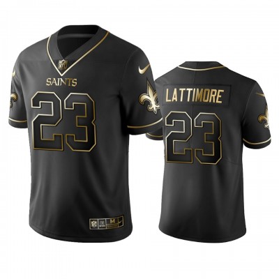 New Orleans Saints #23 Marshon Lattimore Men's Stitched NFL Vapor Untouchable Limited Black Golden Jersey Men's